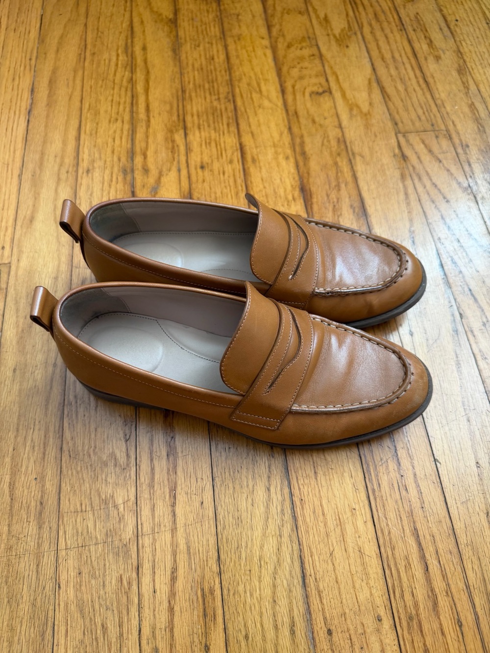 Cole Haan grand 360 stassi penny tan leather loafers